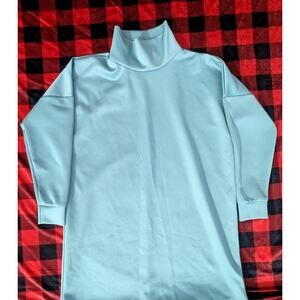 Everyday Basic Light Blue Mock Neck Long Sleeve Tunic Top Size S